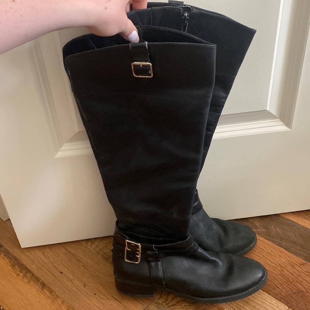 INC Concepts Women's Boots Fahnee Leather Riding Boots